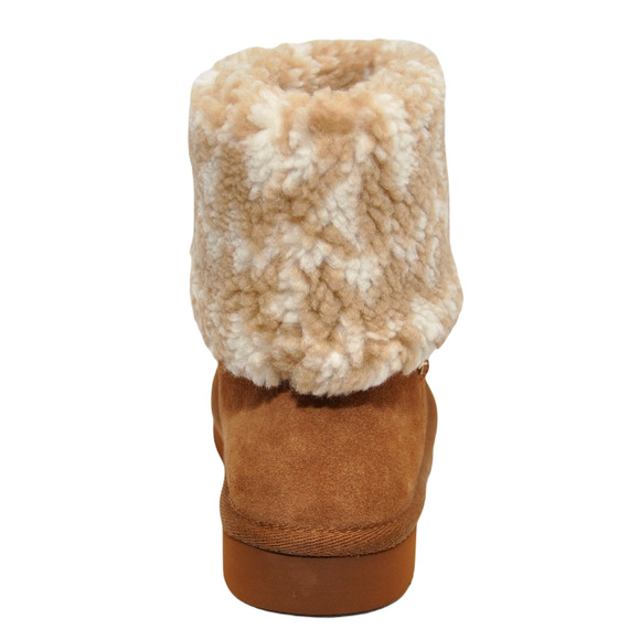 Michael Kors JULIA Faux Suede/Shearling Ankle Boot Bootie Luggage/Brown 5/7 Nib - Picture 7 of 8